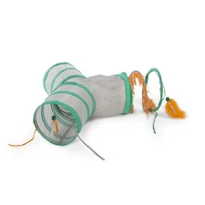 SmartyKat Fringe Frenzy Triple Tunnel  Activity Cat Toy with Fringe & Feathers