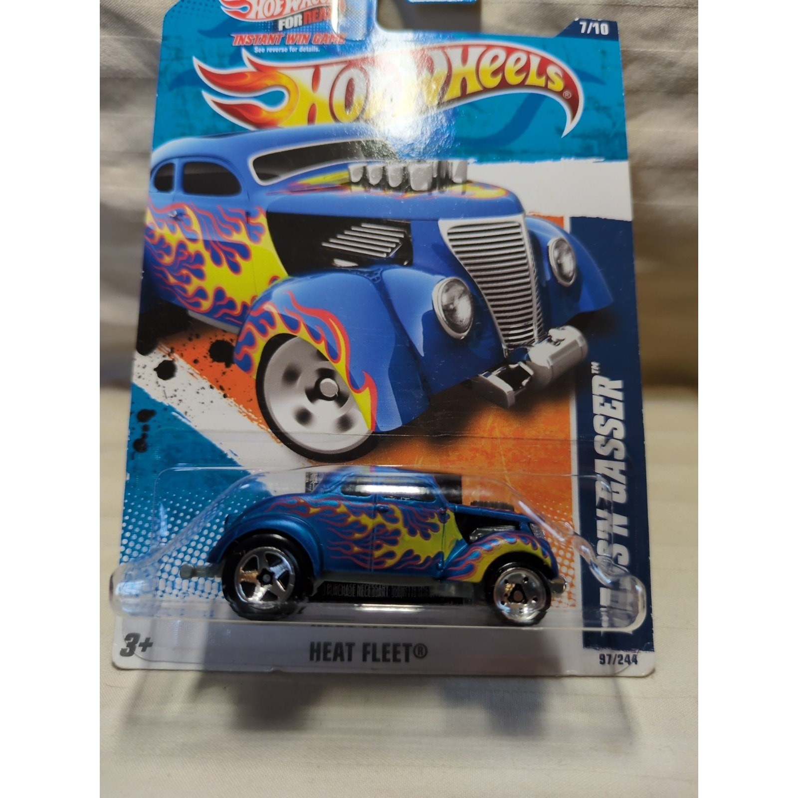 Hot Wheels Heat Fleet (2010) Blue Pass'N Gasser Toy Car 97/244 w/ License Plate