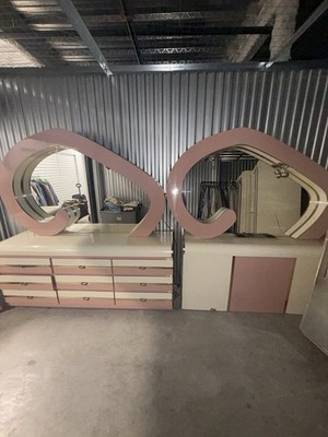 Art Deco Style Pink Cream Bedroom Set with Dresser, Mirror, Wardrobe, Nightstand | eBay Art Deco Style Pink Cream Bedroom Set with Dresser, Mirror, Wardrobe, Nightstand | eBay