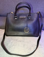 Michael Kors Large Black Sutton Leather Satchel Bag Read Description