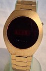1970s MENS COMPUCHRON GOLD TONE LED DIGITAL WATCH/ORIG BAND-NICE-NEEDBATTERY SVC — photo 1