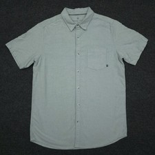 Free Fly Mens Medium Pale Green Short Sleeve Button Up Shirt Performance Bamboo