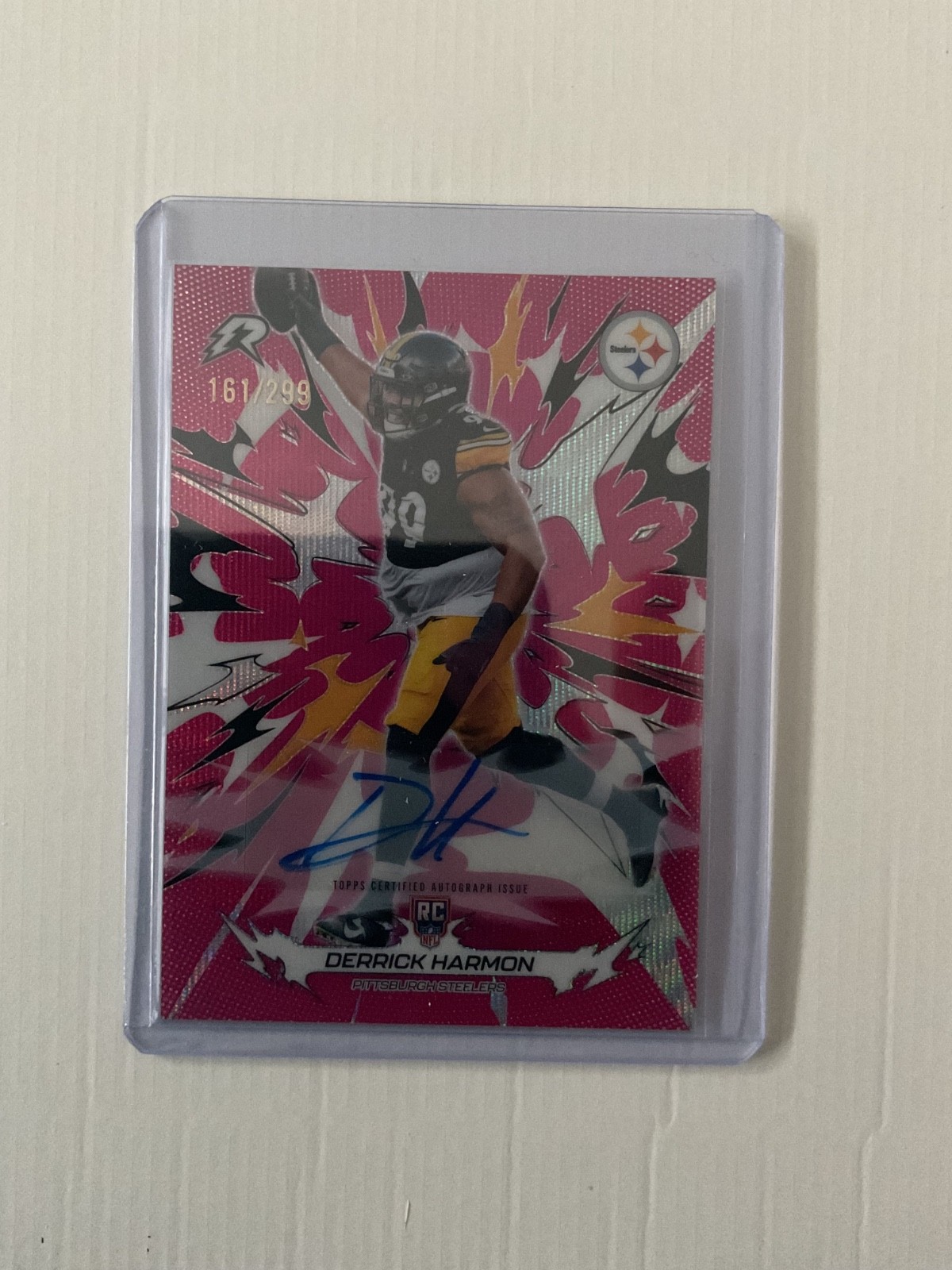 2025 Topps Resurgence - Derrick Harmon #181 Pink Auto /299 (AU, RC) Steelers