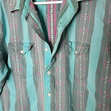 VTG Wrangler Cowboy Cut Shirt Made in USA XL Single Stitch Western Aztec Stripe