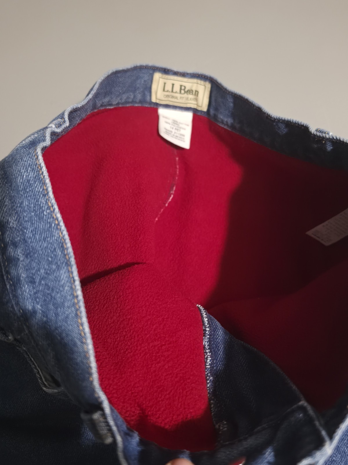 LL Bean Women’s Fleece Lined Denim Jeans, Original Relaxed Fit, 14 PET image 3