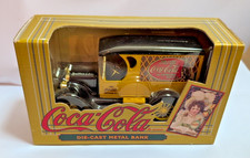 Vintage Coca Cola Die-Cast Metal Bank Black Yellow 1993 Delivery Truck - New