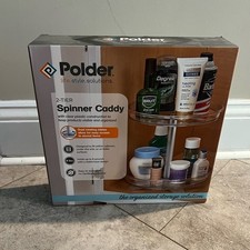 New Polder 2-Tier Clear Plastic Spinner Caddy