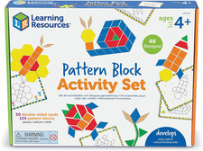Pattern Block Activity Set, 20 Double-Sided Cards, Ages 4 