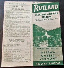 Rutland Railroad  April 30 1950 Passenger System Timetable