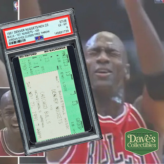 MICHAEL JORDAN EYES CLOSED FREE THROW ICONIC PLAY HIGHEST GRADED PSA TICKET