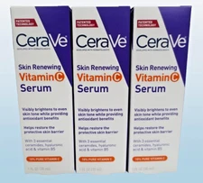 CERAVE SKIN RENEWING VITAMIN C SERUM 1 OZ BOXED LOT OF 3