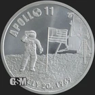 1 oz .999 Fine Silver Round - Apollo 11 - 50th Anniversary - BU New IN CAPSULE
