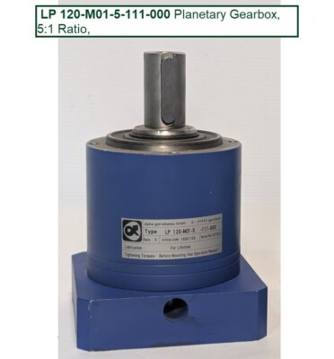 Alpha Getriebebau LP 120-M01-5-111-000, Planetary Gearbox, 5:1 Ratio