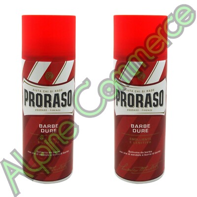 *2-Bottles* Proraso Shaving Foam Moisturizing & Nourishing 13.5 Oz Red 400184