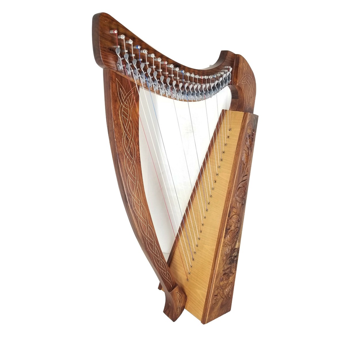 22 Strings Levers Harp Celtic Solid Rosewood Hand Made natural