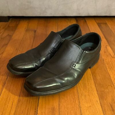 Clarks mens size 13 black leather slip on dress shoes. Super  display picture 2