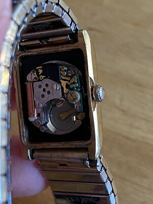 時計 seiko tank vintage Vintage Seiko Tank Gold Tone Quartz Tank Watch w/Bracelet Band for