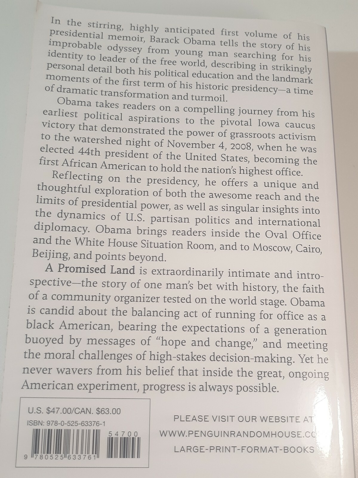 A Promised Land (Random House Large Print): 9780525633761: Obama, Barack:  Books 