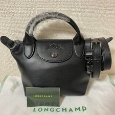 Longchamp Le Pliage Leather XS Black Crossbody Bags Outlet NEW From JAPAN JAB