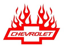 Chevrolet Chevy Racing Flames Bowtie Die Cut Vinyl Decal Sticker 22