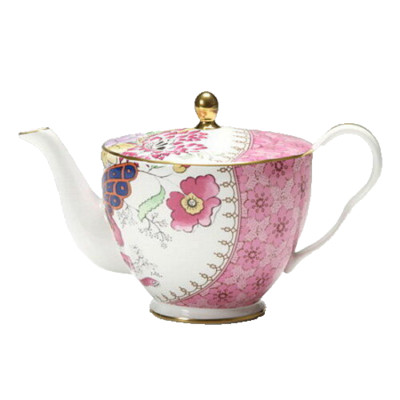 Wedgwood Teapot Butterfly Bloom Pink Bone China Tableware England w/Box