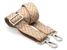 Shoulder Strap Adjustable Bag Handle Crossbody Nylon Belt JK02 Tan-Ivory Silv...