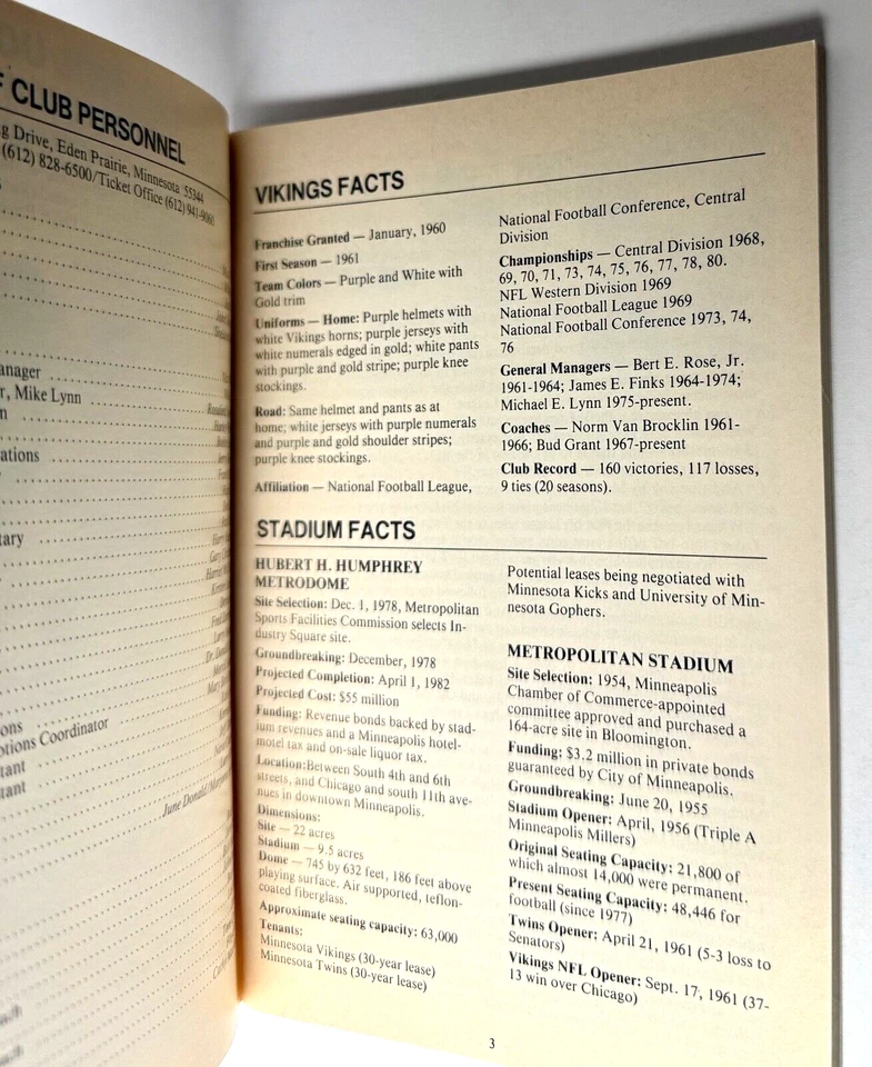 Minnesota Vikings 1981 Media Guide Book - Image 4 of 4
