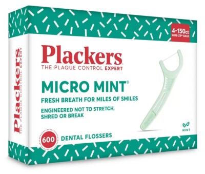 600 Plackers Micro Mint Zahnseide mit eingebautem Zahnstocher