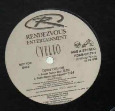 CVello Turn You On Vinyl Single 12inch Rendezvous Entertainment