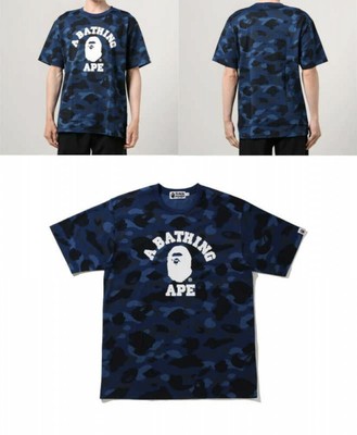 A Bathing Ape Online Exclusive Men S T Shirt Color Camo College Navy From Japan Ebay