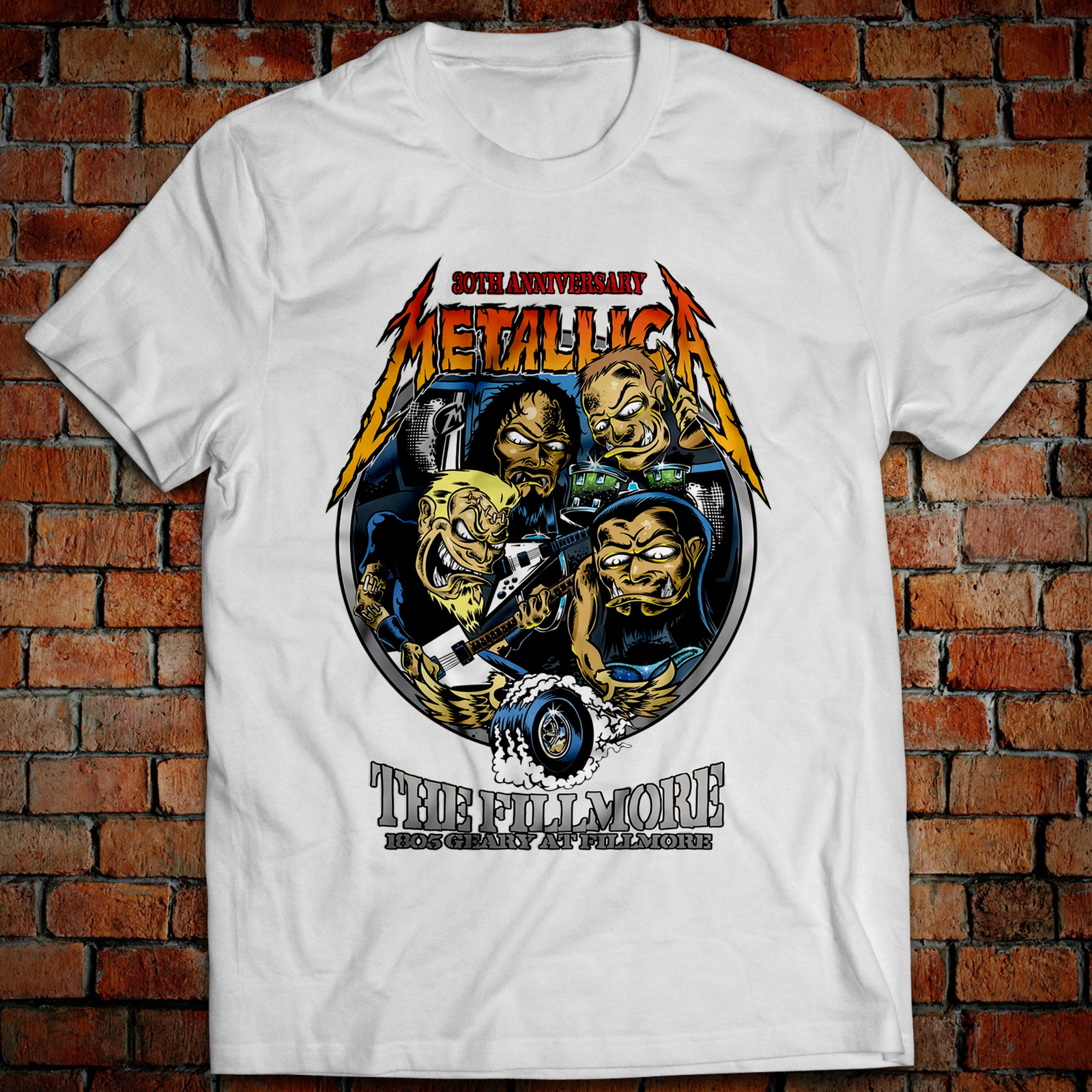 Metallica: 30 Years at the Fillmore T-Shirt James Hetfield Kirk Hammett Robert