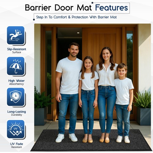 Heavy Duty Door Mat Non Slip Washable Dirt Trapper Hallway Kitchen Barrier Mat - Picture 29 of 60