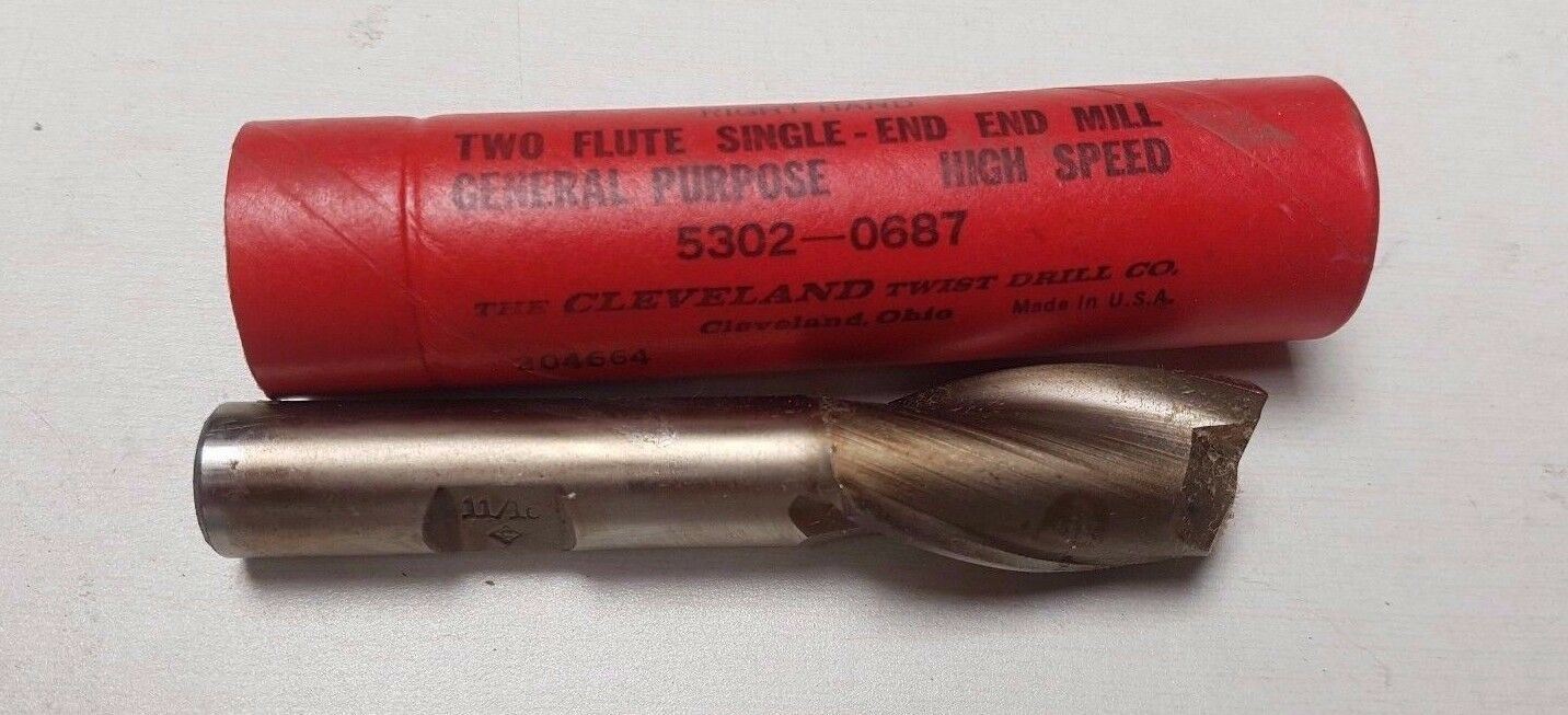 Cleveland Twist Drill NO. 685 HSS Single End Mill 11/16" New 2 Flutes 1