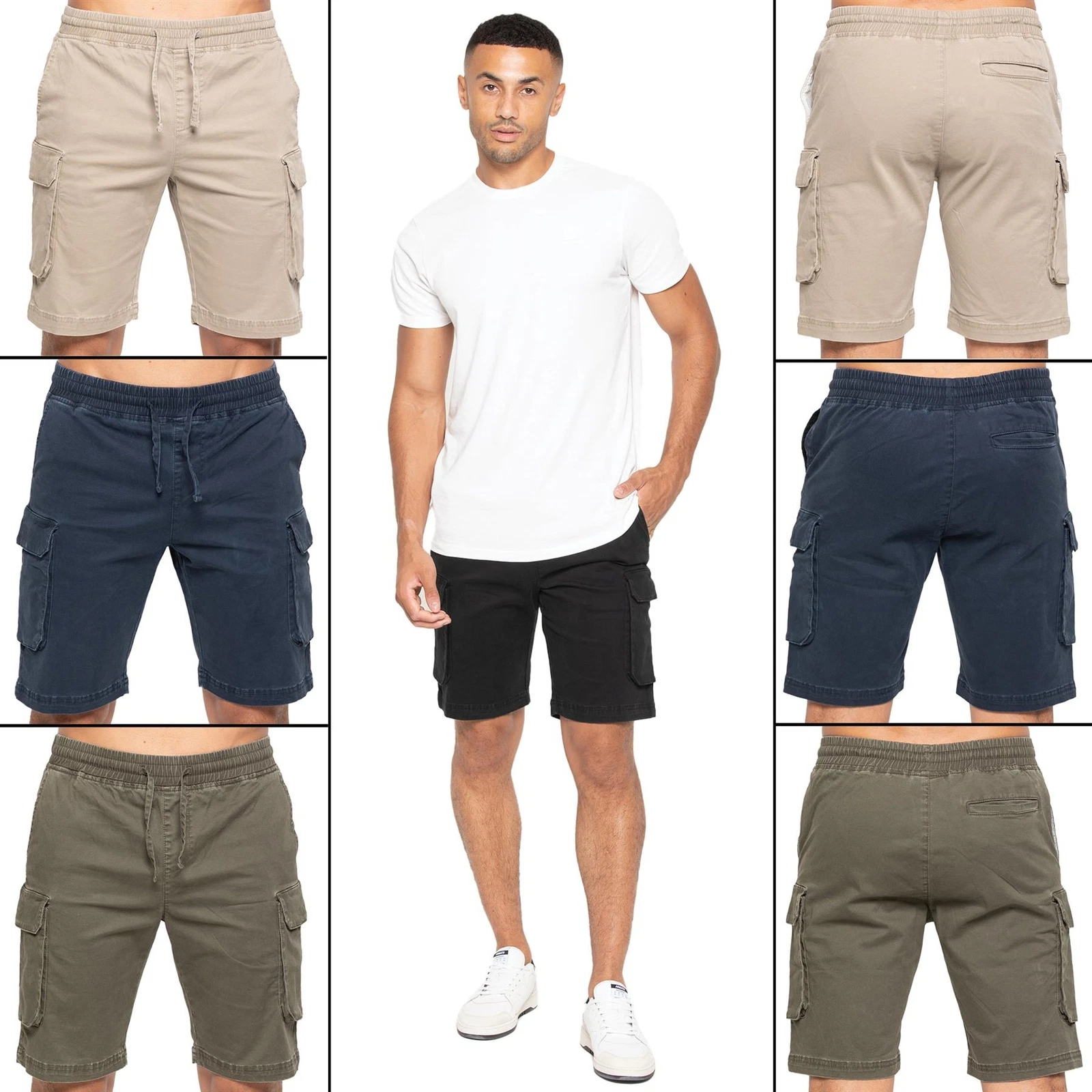 Enzo Cargo Shorts Mens Cotton Cargo Combat Work Stretch Elasticated Half Pants
Opens in a new window