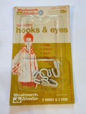 Sewing Notions Hooks & Eyes Silk Covered Woolworth Woolco made in the USA NOS