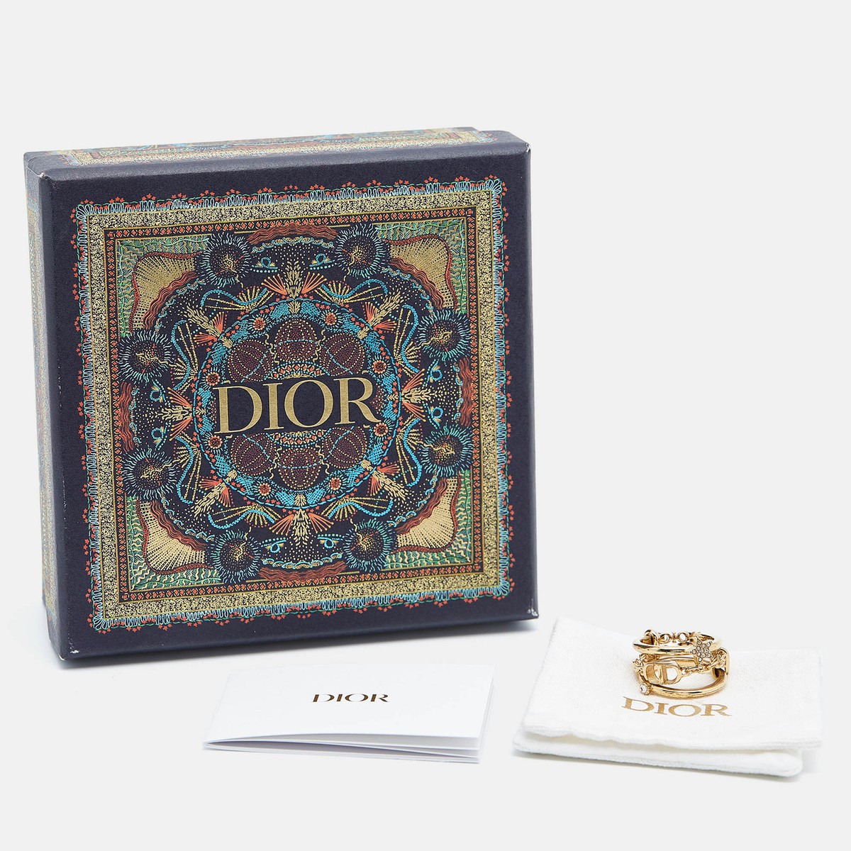 Dior CD Crystals Gold Tone Logo Triple Ring Size 54 | eBay Dior CD Crystals Gold Tone Logo Triple Ring Size 54 | eBay