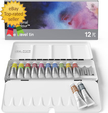 Professional Watercolor Paint Set, Lightweight Sketchers' Box, 12 X 5Ml Tubes