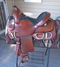 14'' QH BARS ROCKING R SADDLERY #1400  WESTERN TRAINING SADDLE  28.8#