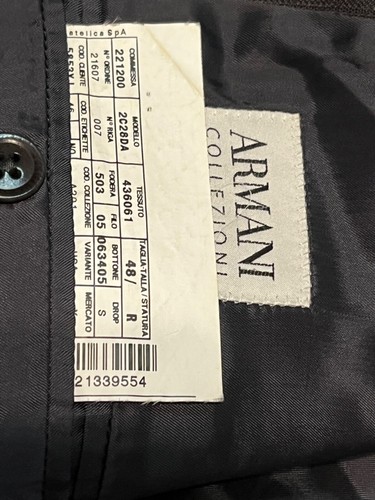 ARMANI COLLEZIONI Black Pinstripe Suit Regular Fit 48 - Picture 14 of 14