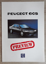 Peugeot 605 Preview Brochure 1989 - 2.0i  3.0i V6  3.0i V6 24V