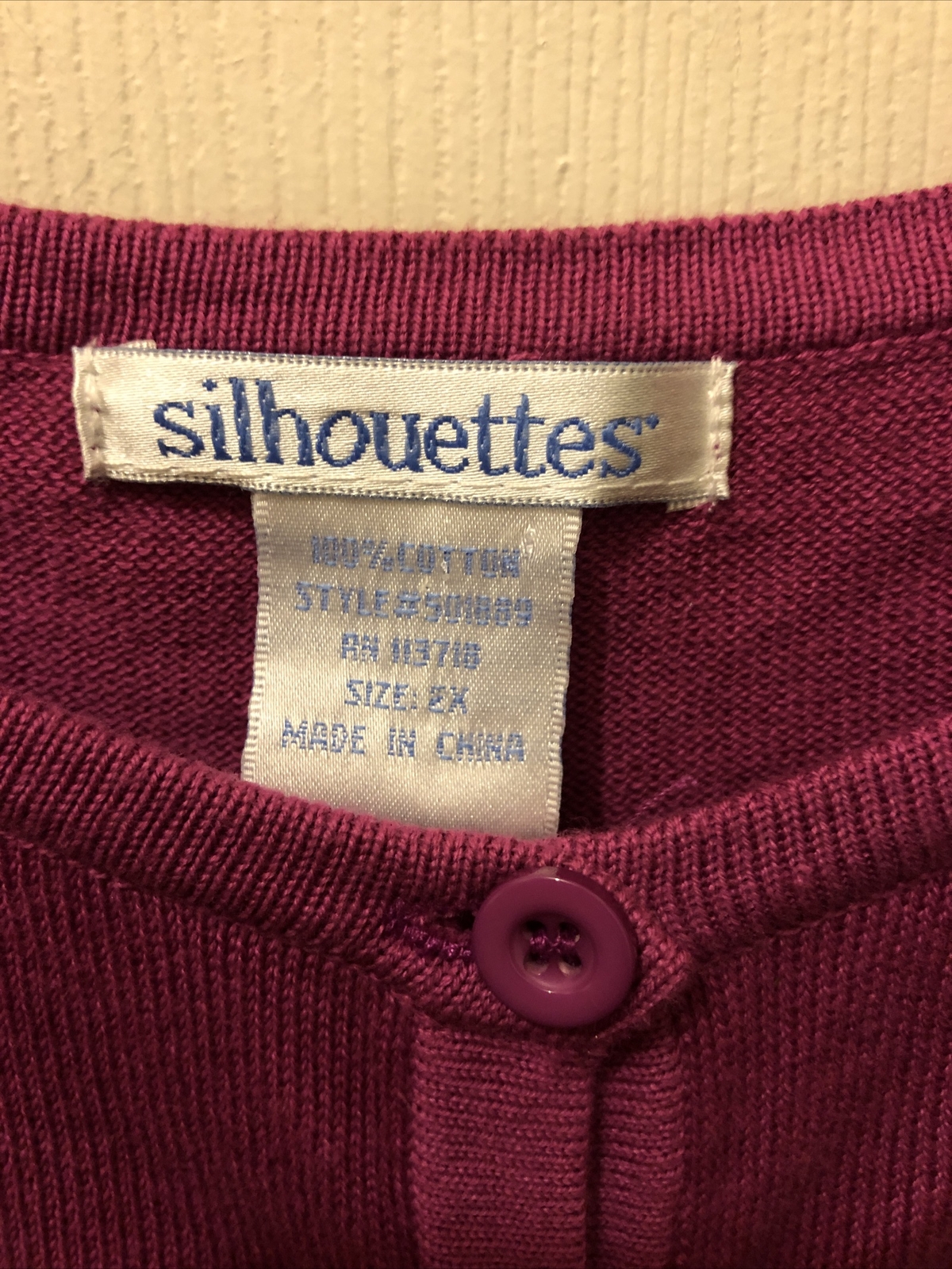 Silhouette Top  Size 2X LS Partial Button Tunic L… - image 3