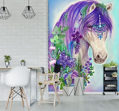 3D Lila Einhorn Blütenblätter C1533 Tapete Wandbild Fototapete Sheena Pike Amy
