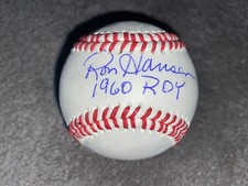 BALTIMORE ORIOLES RON HANSEN SIGNED AUTOGRAPHED BASEBALL COA W/ 1960 ROY INSC