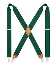 Suspenders for Men X-Back 1.4" Adjustable Elastic Suspender Braces Green