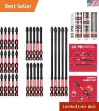 30-Piece Long Extension PH2 Screwdriver Bits Set: Tough D2 Steel & Magnetic