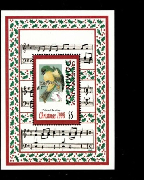 VINTAGE CLASSICS- Dominica 1998- Christmas- Souvenir Stamp Sheet- Scott 2119 MNH