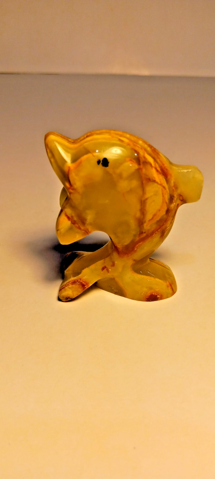 De colección. Figura Dolohin de 2,7" de mármol verde tallada a mano/onyx