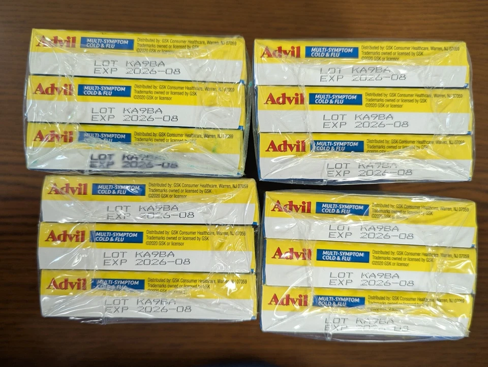 ЛОТ ИЗ 12 ТАБЛЕТОК ADVIL 10CT MULTI-SYMPTON ОТ ПРОСТУДЫ И ГРИППА 200 МГ КАЖДАЯ СРОК ГОДНОСТИ 08-2026 - Изображение 2 из 4