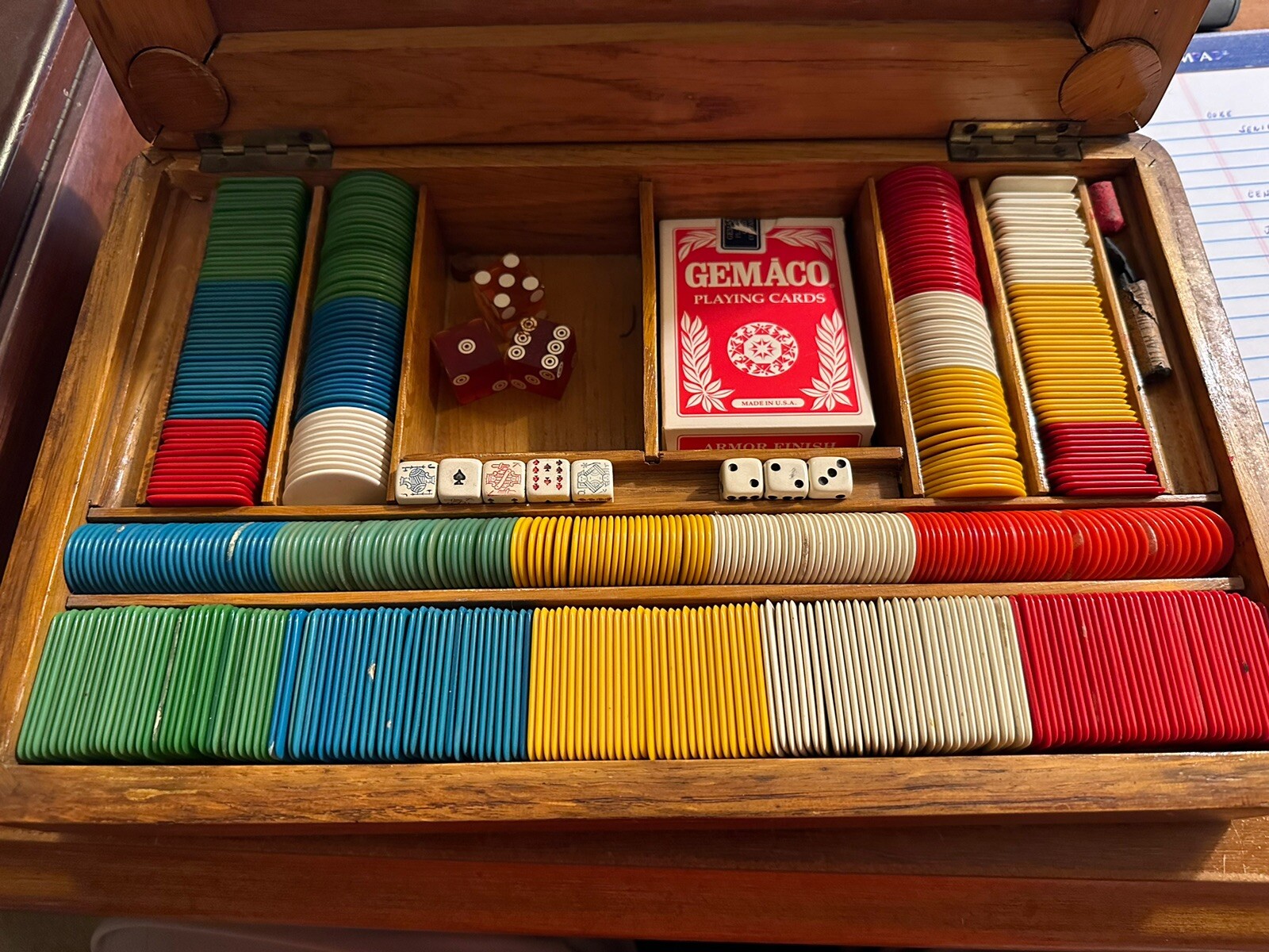 Vintage Wooden Poker Chip Set; Assorted Shapes, Sizes & Colors eBay