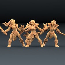 Amazon Female Barbarian Fighters Miniature D D DnD